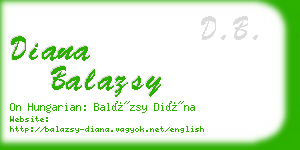 diana balazsy business card